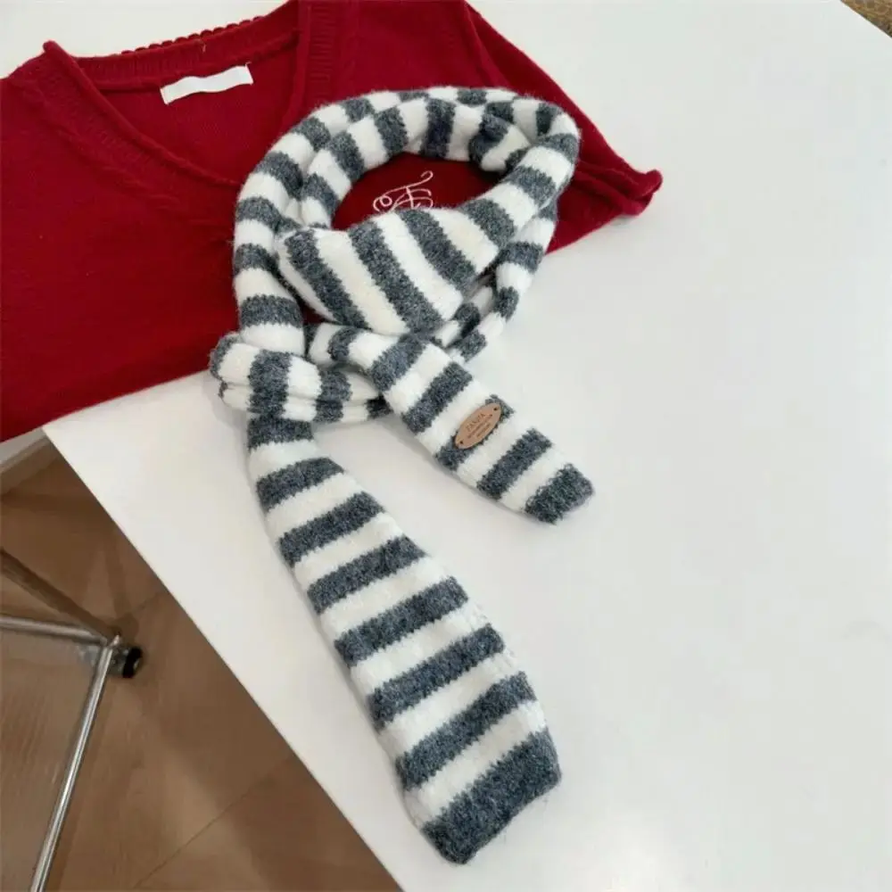 Damen Strickschal Gelb, schmal und gestreift – Bild 2