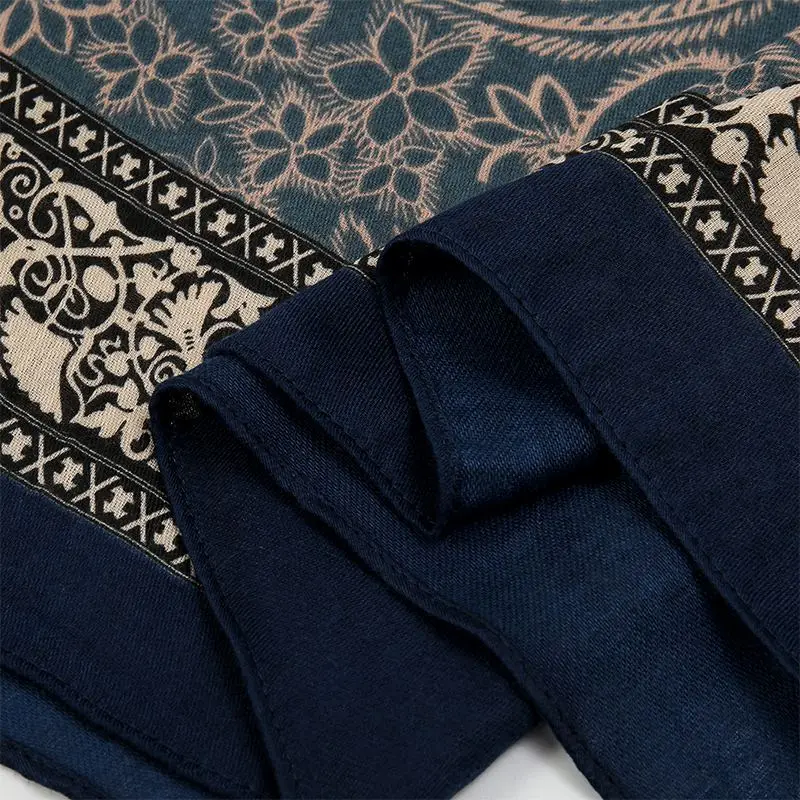 Schal Damen mit Paisleymuster, breiter Bordüre und Fransenkante – Bild 3