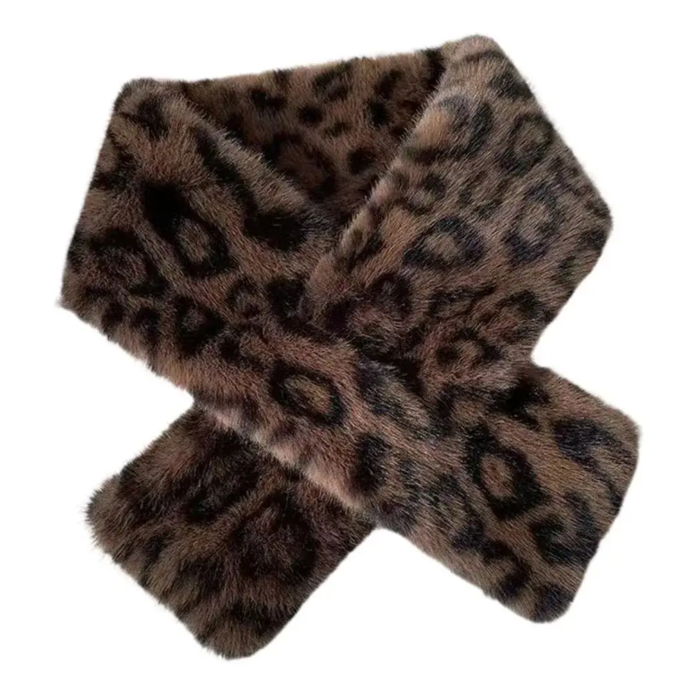 Schal Damen Beige mit Leopardenmuster in Fell-Optik – Braun – Leopard