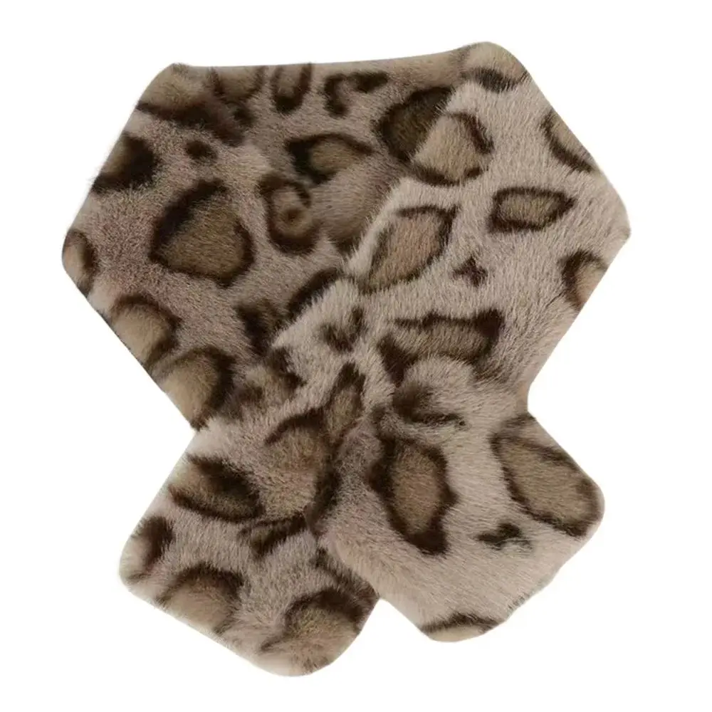 Schal Damen Beige mit Leopardenmuster in Fell-Optik – Beige – Leopard