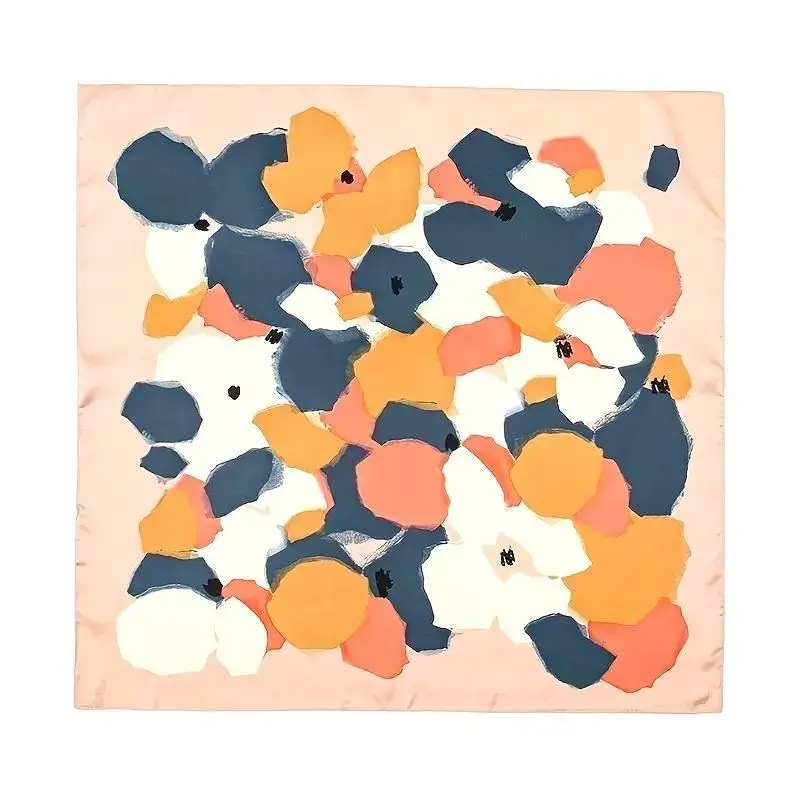 Schal Damen Halstuch quadratisch mit Blumenmuster – Bunt – Blüten