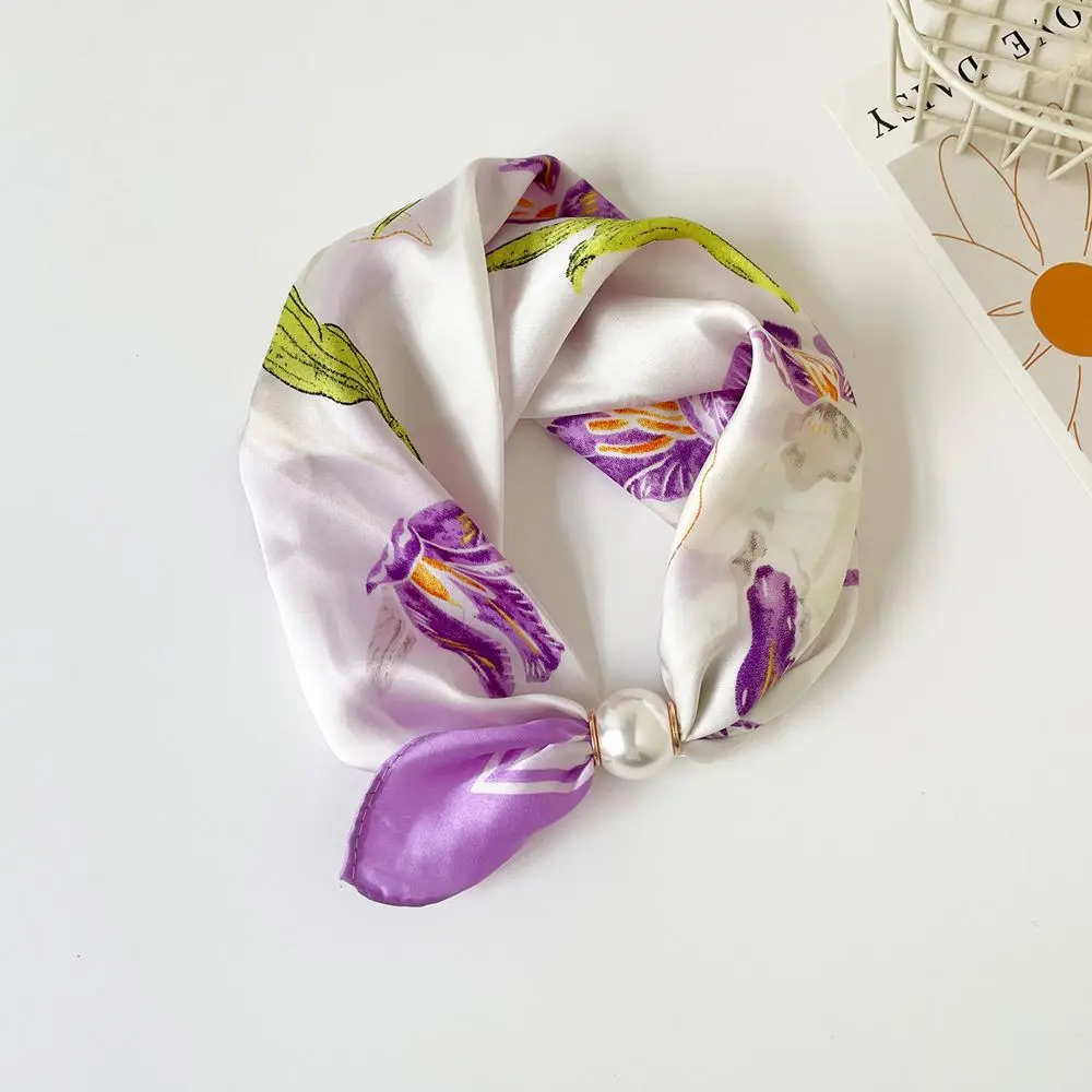 Sommerschal Damen als Tuch mit Perlenschließe – Bunt – Iris