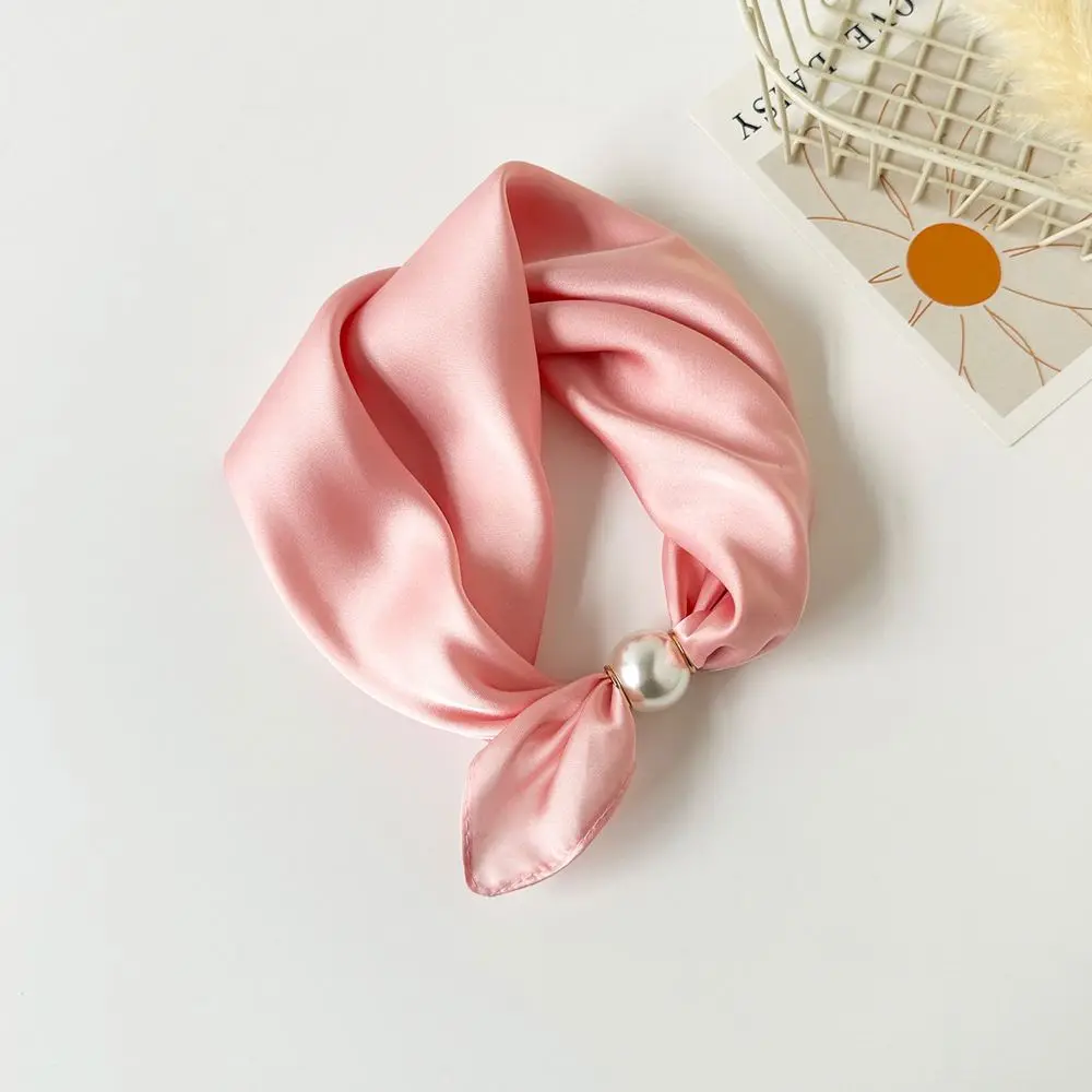 Sommerschal Damen als Tuch mit Perlenschließe – Rosa – uni